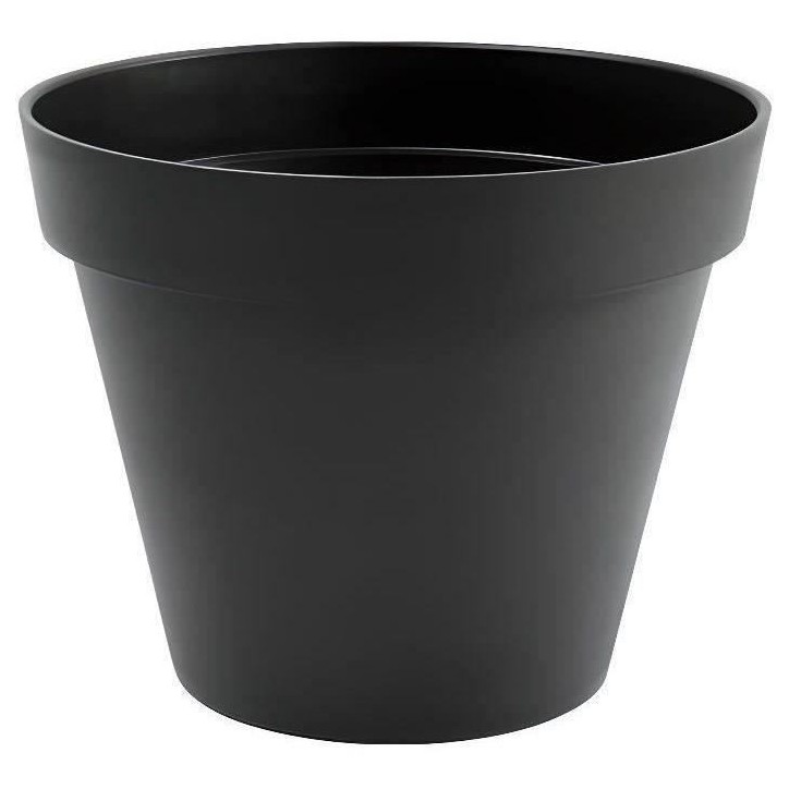 EDA Pot de fleur rond TOSCANE - 43 L - Ø 47,5 x H.40 cm - Gris Anthracite - Intérieur/Extérieur EDA Pot de fleur rond TOSCANE - 43 L - Ø 47,5 x H.40 cm - Gris Anthracite - Intérieur/Extérieur