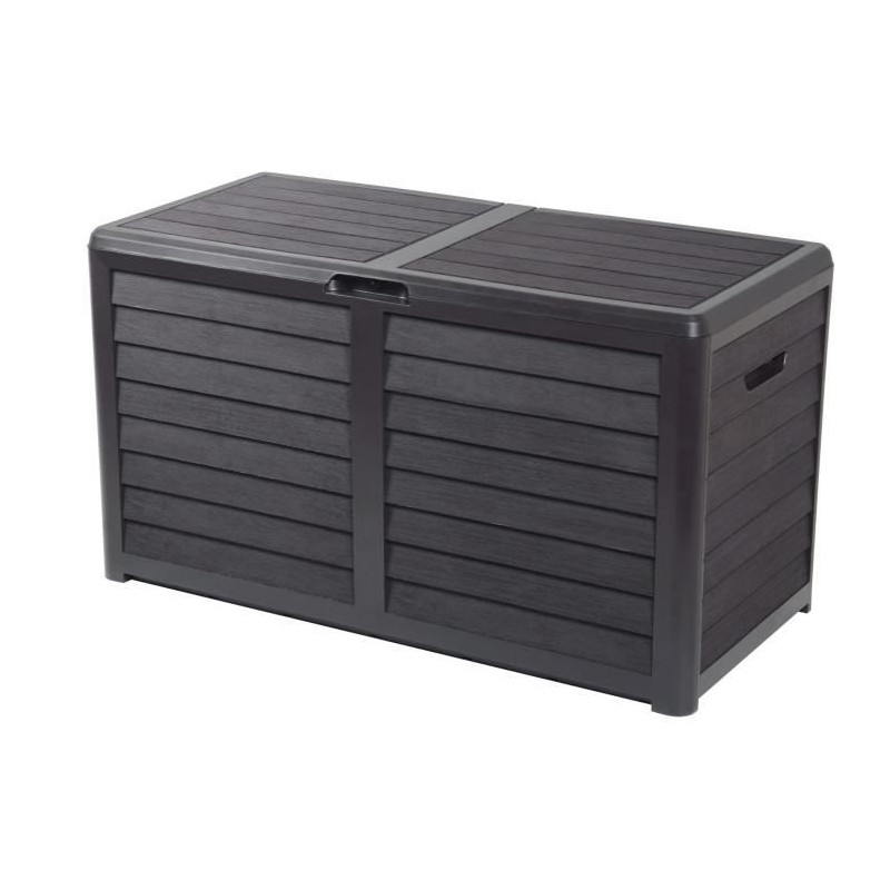 EDA Coffre de jardin BAYA en Plastique 420 litres - Décor imitation b EDA Coffre de jardin BAYA en Plastique 420 litres - Décor imitation b