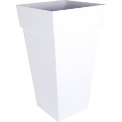 EDA Pot de fleurs carré XXL TOSCANE - 98 L - 43,3 x 43,3 x H 80 cm -