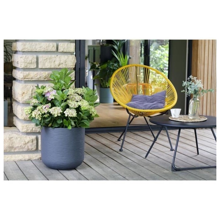 EDA Pot rond GRAPHIT UP - 32,5 L - Ø 38,5 cm x H 36,8 cm - Gris anthracite