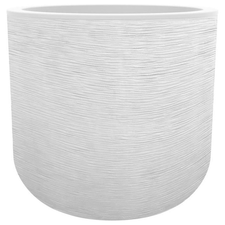 EDA Pot de fleurs rond GRAPHIT UP - 67 L - Ø 49 cm x H 46,2 cm - Blanc cérusé
