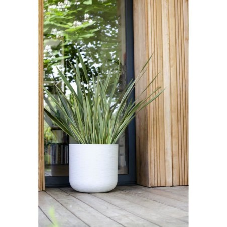 EDA Pot de fleurs rond GRAPHIT UP - 67 L - Ø 49 cm x H 46,2 cm - Blanc cérusé
