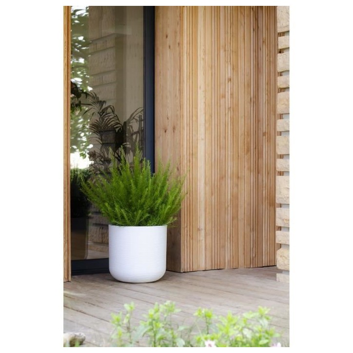 EDA Pot de fleurs rond GRAPHIT UP - 67 L - Ø 49 cm x H 46,2 cm - Blanc cérusé