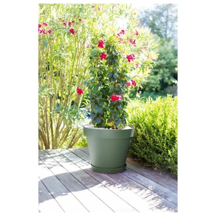 EDA Pot de fleur rond TOSCANE - 76 L - Ø 60 x H 47 cm - Vert laurier
