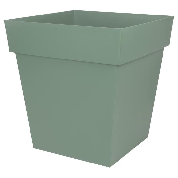 EDA Pot carré TOSCANE - 50 cm - 87 L - 49,5 x 49,5 x 52,5 cm - Vert laurier
