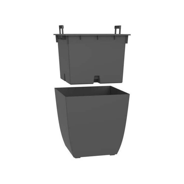EDA Bac a fleurs Carré DIVA BASALT - 42 L - 43,5 x 43,5 x H.44,2 cm - Bac intérieur amovible - Gris anthracite EDA Bac a fleurs Carré DIVA BASALT - 42 L - 43,5 x 43,5 x H.44,2 cm - Bac intérieur amovible - Gris anthracite