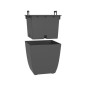 EDA Bac a fleurs Carré DIVA BASALT - 42 L - 43,5 x 43,5 x H.44,2 cm - Bac intérieur amovible - Gris anthracite EDA Bac a fleurs Carré DIVA BASALT - 42 L - 43,5 x 43,5 x H.44,2 cm - Bac intérieur amovible - Gris anthracite
