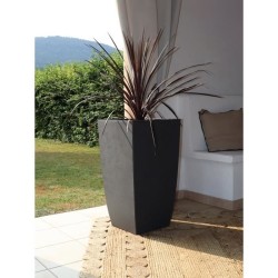 EDA Bac a fleurs Carré haut DIVA BASALT - 42 L - 43,5 x 43,5 x H.78.2