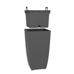 EDA Bac a fleurs Carré haut DIVA BASALT - 42 L - 43,5 x 43,5 x H.78.2