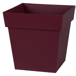 EDA Pot de fleur carré TOSCANE - 22 L - 32 x 32 x H 32 cm - Rouge bou