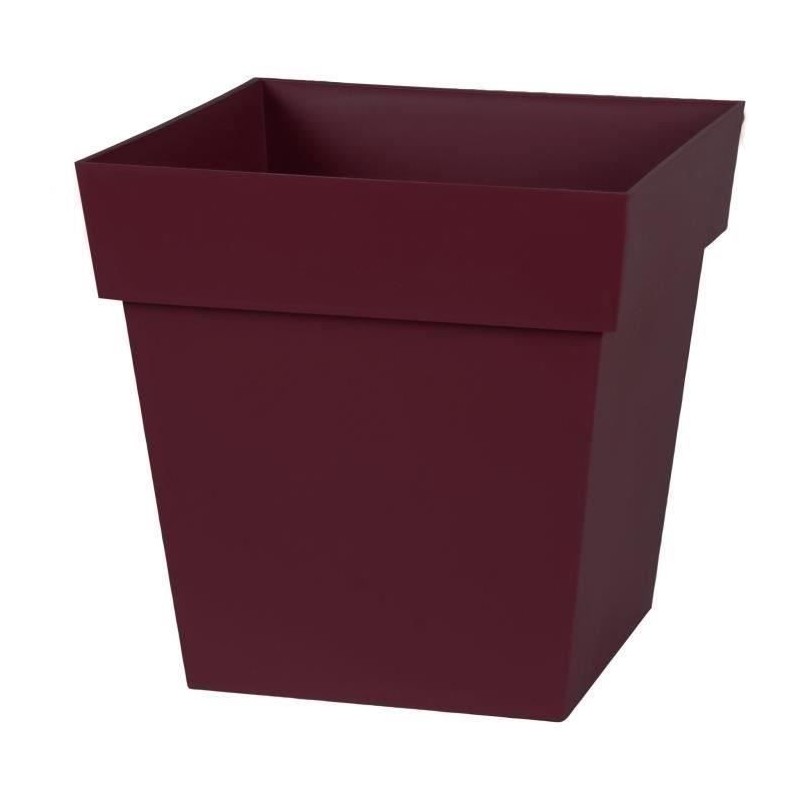 EDA Pot de fleur carré TOSCANE - 22 L - 32 x 32 x H 32 cm - Rouge bou EDA Pot de fleur carré TOSCANE - 22 L - 32 x 32 x H 32 cm - Rouge bou