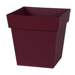 EDA Pot de fleur carré TOSCANE - 22 L - 32 x 32 x H 32 cm - Rouge bou