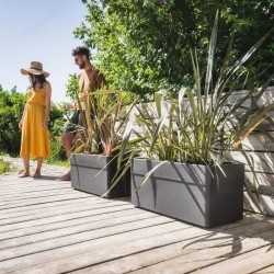 Jardiniere 80 cm - EDA - CAREL - 63 L - Avec roulettes - Extérieur ou