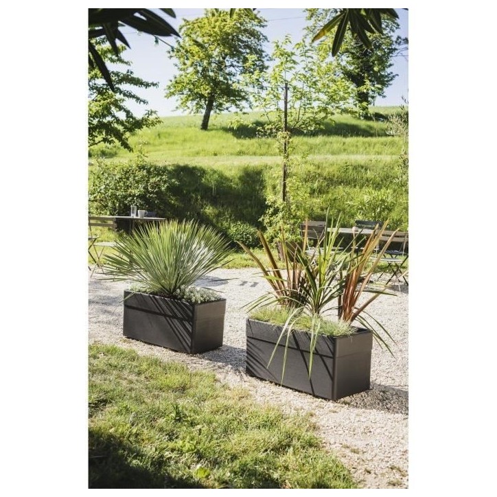 Jardiniere 80 cm - EDA - CAREL - 63 L - Avec roulettes - Extérieur ou intérieur - 78 x 39 x H.39 cm - Gris Anthracite Jardiniere 80 cm - EDA - CAREL - 63 L - Avec roulettes - Extérieur ou intérieur - 78 x 39 x H.39 cm - Gris Anthracite