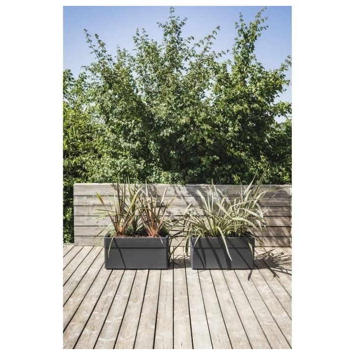 Jardiniere 80 cm - EDA - CAREL - 63 L - Avec roulettes - Extérieur ou intérieur - 78 x 39 x H.39 cm - Gris Anthracite Jardiniere 80 cm - EDA - CAREL - 63 L - Avec roulettes - Extérieur ou intérieur - 78 x 39 x H.39 cm - Gris Anthracite