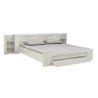 Lit double adulte EDEN - 180x200 cm Bois et chene blanchi - 1 tiroir -
