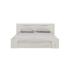Lit double adulte EDEN - 180x200 cm Bois et chene blanchi - 1 tiroir -