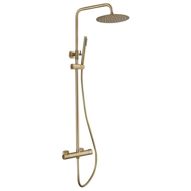 Colonne de douche avec robinetterie Thermostatique - EDOUARD ROUSSEAU - DODDY - Laiton brossé Colonne de douche avec robinetterie Thermostatique - EDOUARD ROUSSEAU - DODDY - Laiton brossé