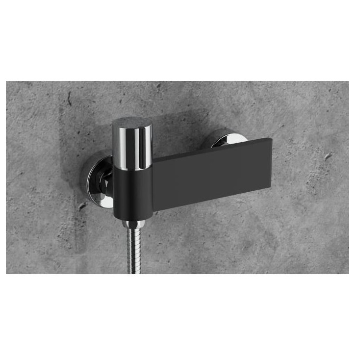 Mitigeur douche - EDOUARD ROUSSEAU - BLACK STEEL - Noir / Chromé Mitigeur douche - EDOUARD ROUSSEAU - BLACK STEEL - Noir / Chromé