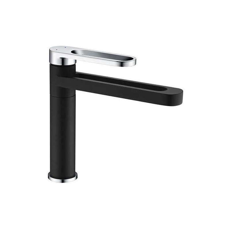Mitigeur lavabo - EDOUARD ROUSSEAU - ONEGAI - Noir / Chromé Mitigeur lavabo - EDOUARD ROUSSEAU - ONEGAI - Noir / Chromé