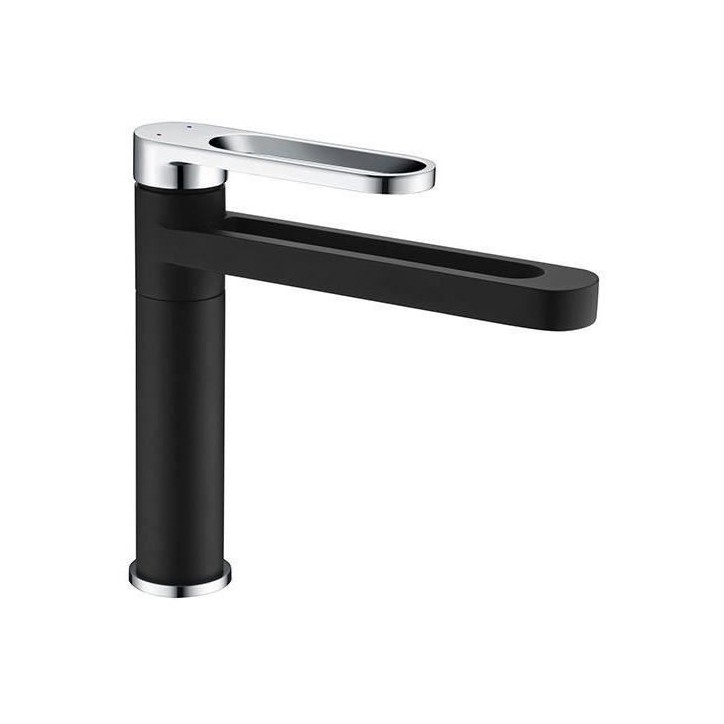 Mitigeur lavabo - EDOUARD ROUSSEAU - ONEGAI - Noir / Chromé Mitigeur lavabo - EDOUARD ROUSSEAU - ONEGAI - Noir / Chromé