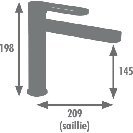 Mitigeur lavabo - EDOUARD ROUSSEAU - ONEGAI - Noir / Chromé