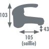 Mitigeur lavabo - EDOUARD ROUSSEAU - Cardiff - Cartouche céramique Ø