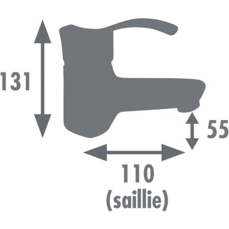 Mitigeur de lavabo - EDOUARD ROUSSEAU - Nelson - Aérateur réducteur de débit - Design sobre - Cartouche céramique Ø 40 mm -