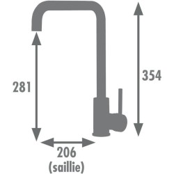 Mitigeur évier de cuisine - Finition laiton brossé - Bec mobile - Ca