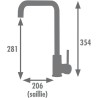 Mitigeur évier de cuisine - Finition laiton brossé - Bec mobile - Ca