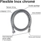 Flexible de douche - ROUSSEAU - Écrous métal anti-torsion - Réducteur de débit - Longueur 1m50 - Inox chromé double agrafag Flexible de douche - ROUSSEAU - Écrous métal anti-torsion - Réducteur de débit - Longueur 1m50 - Inox chromé double agrafag