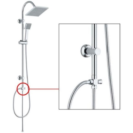Inverseur et connecteur pour colonne de douche - Standard - EDOUARD ROUSSEAU - Chromé