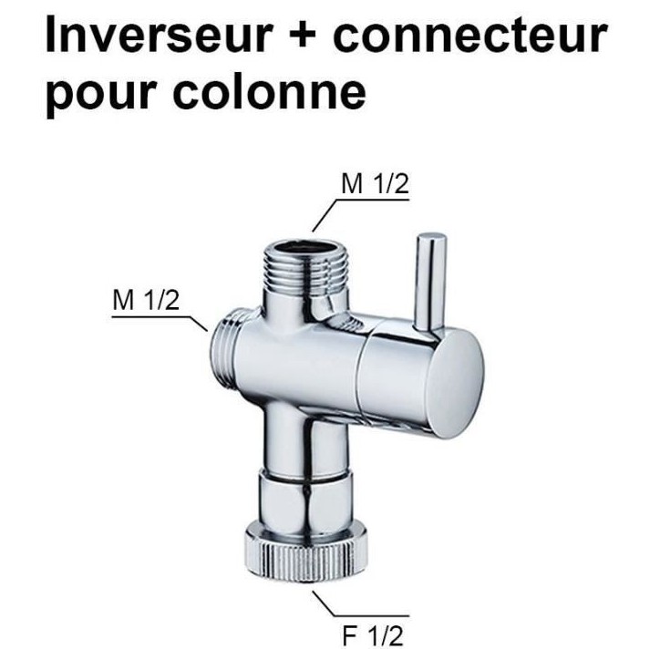 Inverseur et connecteur pour colonne de douche - Standard - EDOUARD ROUSSEAU - Chromé Inverseur et connecteur pour colonne de douche - Standard - EDOUARD ROUSSEAU - Chromé
