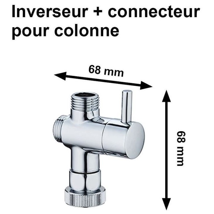 Inverseur et connecteur pour colonne de douche - Standard - EDOUARD ROUSSEAU - Chromé Inverseur et connecteur pour colonne de douche - Standard - EDOUARD ROUSSEAU - Chromé