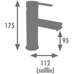 Mitigeur lavabo - EDOUARD ROUSSEAU - Dower - Cartouche céramique Ø 3