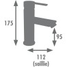 Mitigeur lavabo - EDOUARD ROUSSEAU - Dower - Cartouche céramique Ø 3