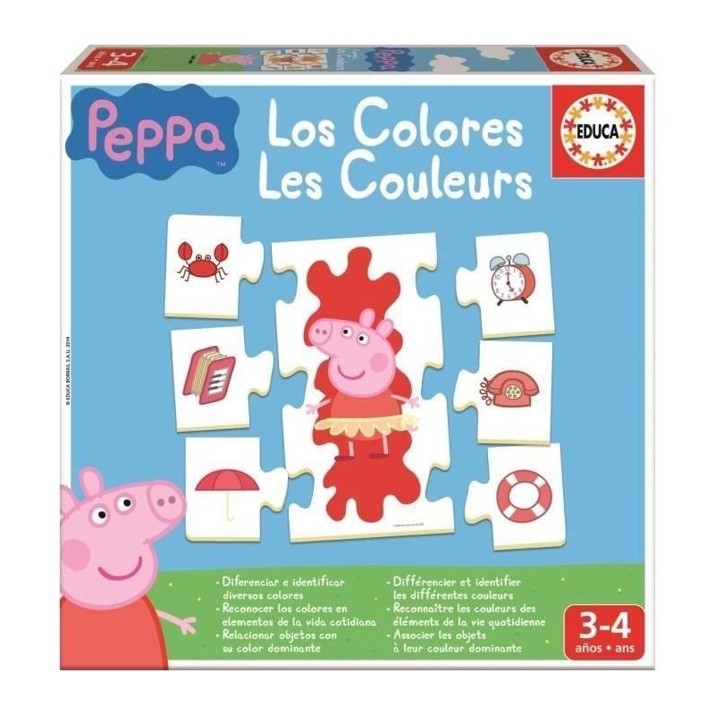 Jeu d'éveil éducatif PEPPA PIG Les Couleurs - EDUCA - Pour Garçon e Jeu d'éveil éducatif PEPPA PIG Les Couleurs - EDUCA - Pour Garçon e