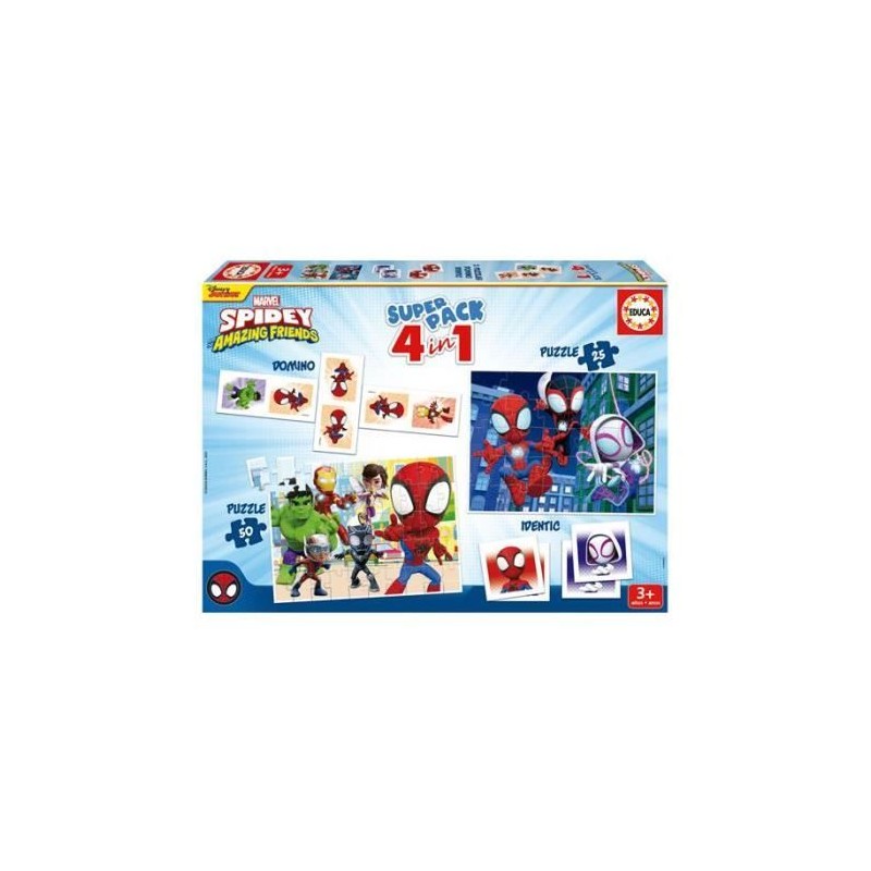 2 jeux éducatifs basiques et 2 puzzles - EDUCA - Educa Superpack Spid