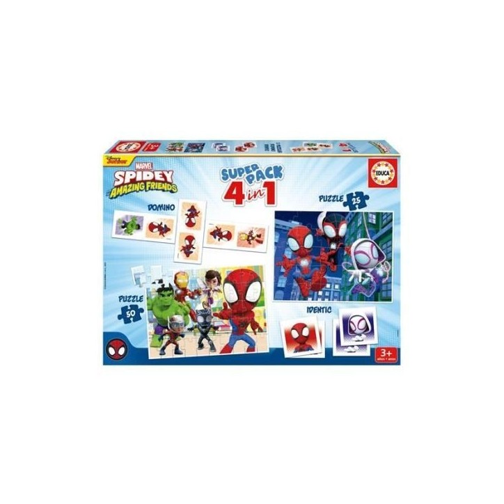 2 jeux éducatifs basiques et 2 puzzles - EDUCA - Educa Superpack Spidey & His Amazing Friends 2 jeux éducatifs basiques et 2 puzzles - EDUCA - Educa Superpack Spidey & His Amazing Friends