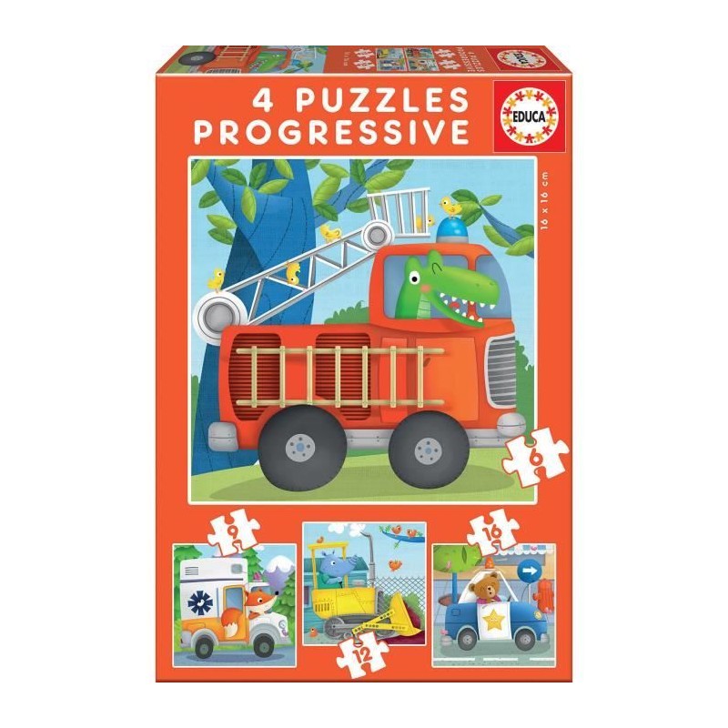 Puzzle Progressif Animaux Sauvages - EDUCA - Moins de 100 pieces - Pou Puzzle Progressif Animaux Sauvages - EDUCA - Moins de 100 pieces - Pou