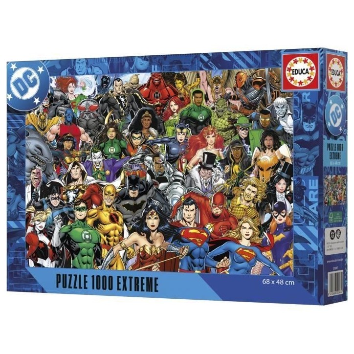 Puzzle - EDUCA - Justice League DC Comics - 1000 pieces - Theme Dessins animés - Pour adultes