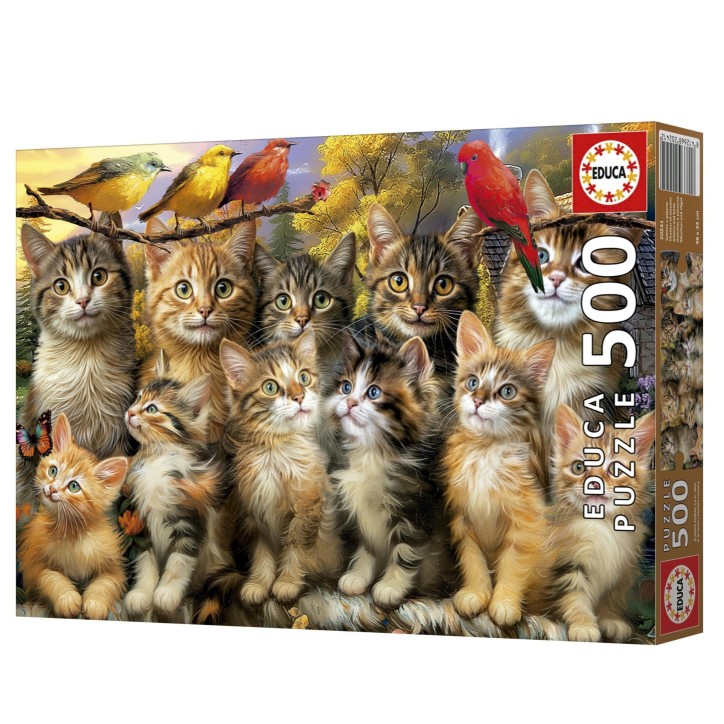 Puzzle - EDUCA - Chatons et Oiseaux - 500 pieces Puzzle - EDUCA - Chatons et Oiseaux - 500 pieces