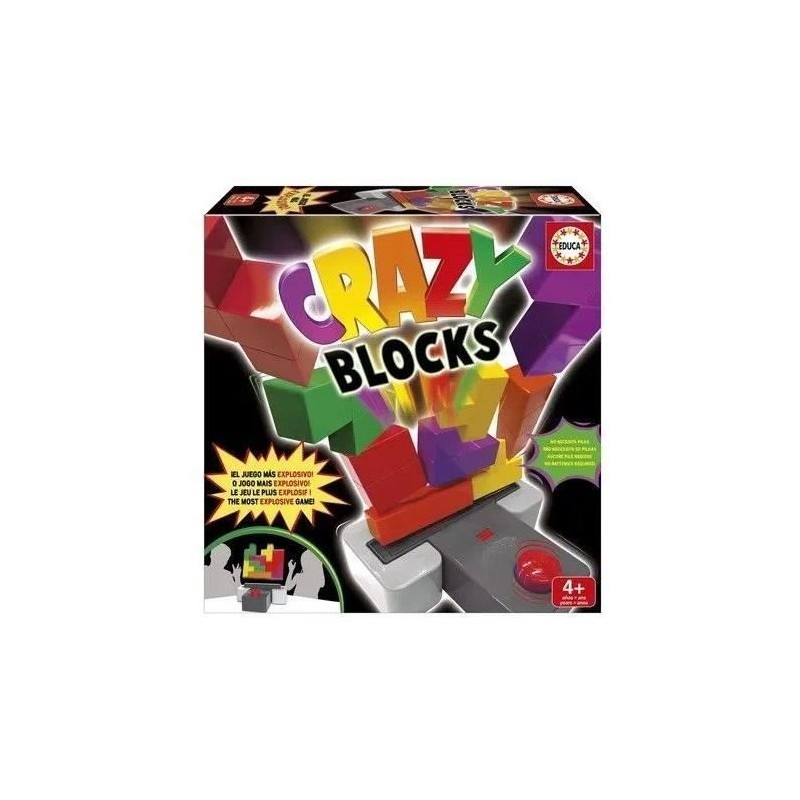 Jeu d'adresse - EDUCA - CRAZY BLOCKS - 15 blocs colorés - a partir de Jeu d'adresse - EDUCA - CRAZY BLOCKS - 15 blocs colorés - a partir de
