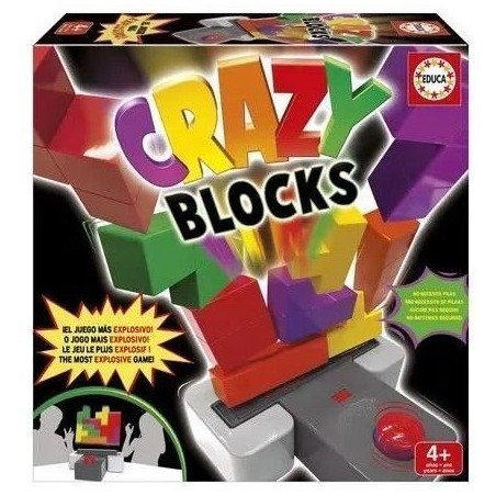 Jeu d'adresse - EDUCA - CRAZY BLOCKS - 15 blocs colorés - a partir de