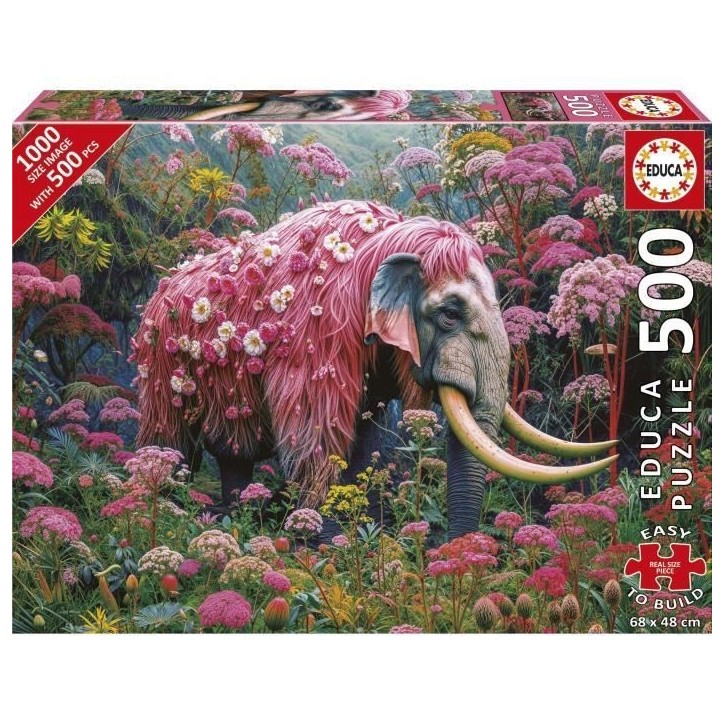 Puzzle - EDUCA - Éléphant Fleuri - 500 pieces - Theme Animaux - Pour enfants a partir de 10 ans Puzzle - EDUCA - Éléphant Fleuri - 500 pieces - Theme Animaux - Pour enfants a partir de 10 ans