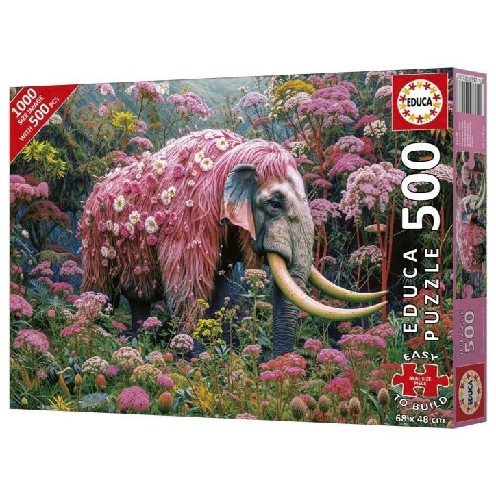 Puzzle - EDUCA - Éléphant Fleuri - 500 pieces - Theme Animaux - Pour enfants a partir de 10 ans Puzzle - EDUCA - Éléphant Fleuri - 500 pieces - Theme Animaux - Pour enfants a partir de 10 ans