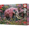 Puzzle - EDUCA - Éléphant Fleuri - 500 pieces - Theme Animaux - Pour
