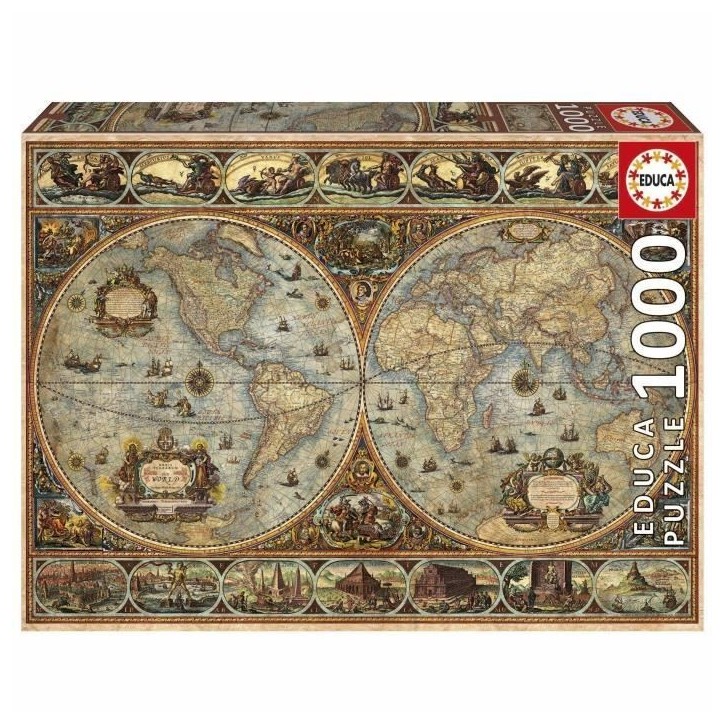 Puzzle - EDUCA - Orbis Terrarum - 1000 pieces - Theme Voyage et cartes - Mixte
