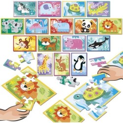 Puzzle - EDUCA - Battle Jr Animals - 16 puzzles - 9 pieces par puzzle
