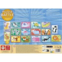 Puzzle - EDUCA - Battle Jr Animals - 16 puzzles - 9 pieces par puzzle